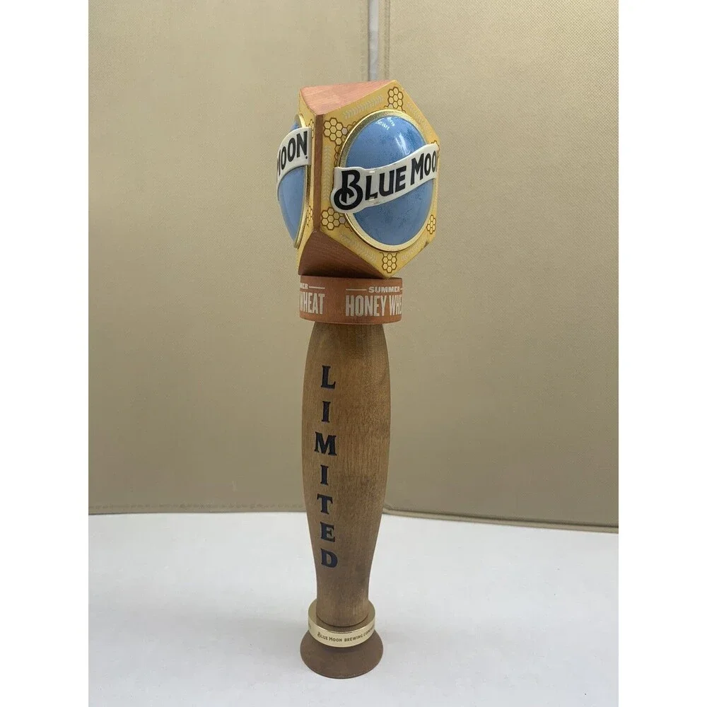 Blue Moon Summer Honey Wheat Limited Wooden Tap Handle Man Cave Decor 11